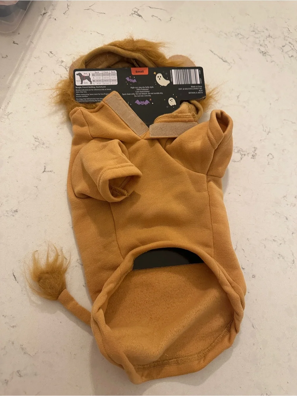 Small dog  Lion Costume - Tan Lion Hoodie